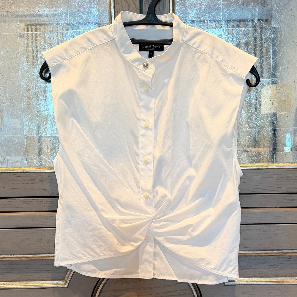 RAG & BONE  Louisa Twist-Detail Shirt sz 2
